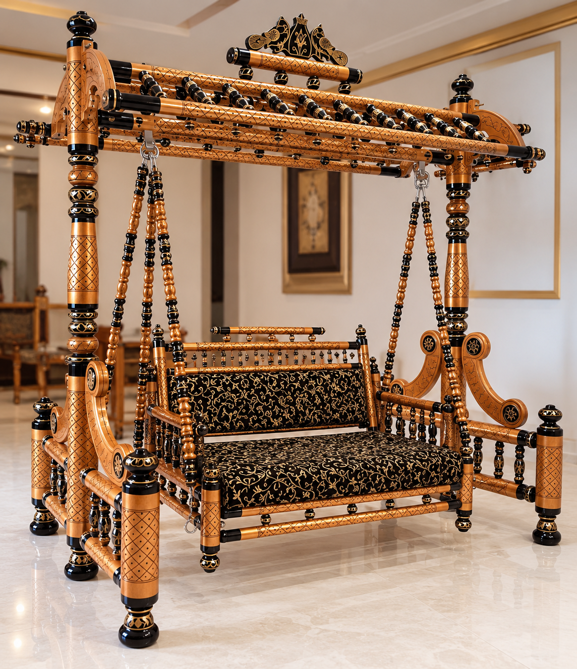 Traditional handcrafted Sankheda jhula